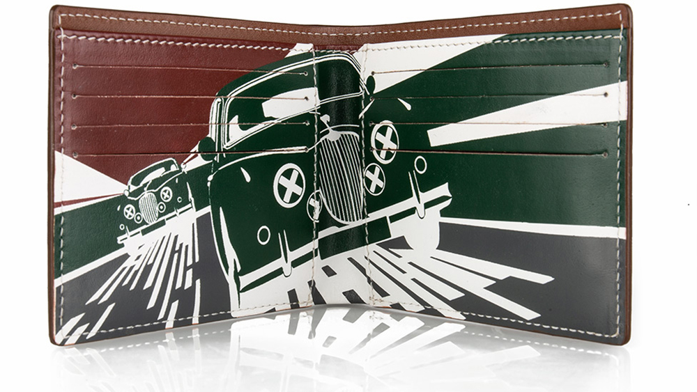 Heritage Dynamic Graphic Leather Wallet - Brown | Jaguar